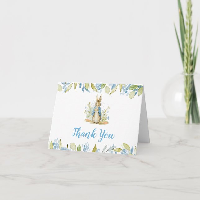 Carte de remerciements de Baby shower Peter Rabbit (Devant)