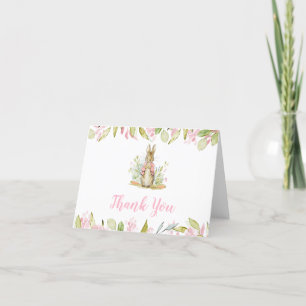 Carte de remerciements de Baby shower Peter Rabbit