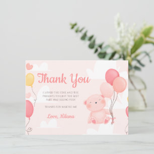 Carte de remerciements de Baby shower pour fille o