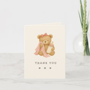 Carte de remerciements de Baby shower pour fille o