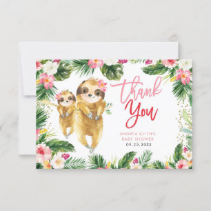 Carte de remerciements de Baby shower pour fille t