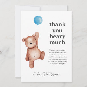 Carte de remerciements de Baby shower pour garçon