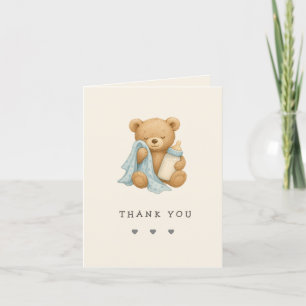 Carte de remerciements de Baby shower pour garçon 