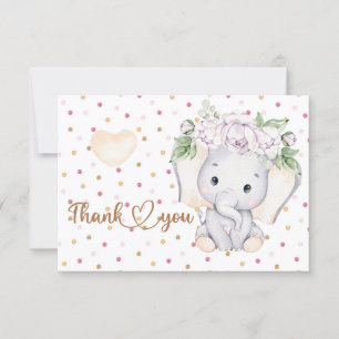 Carte de remerciements de baby shower pour les fil