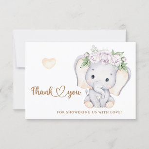 Carte de remerciements de baby shower pour les fil