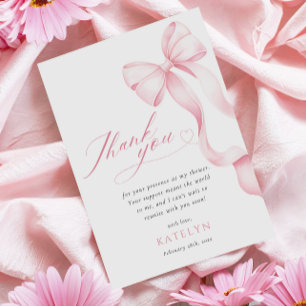 Carte de remerciements de Baby shower rose