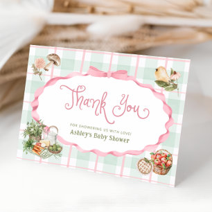 Carte de remerciements de Baby shower rose du marc