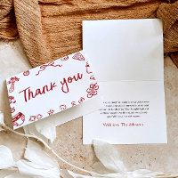 Carte de remerciements de Baby shower rouge italie