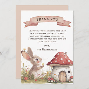 Carte de remerciements de Baby shower rustique Bun
