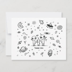 Carte de remerciements de Baby shower spatial Alie