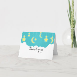 Carte de remerciements de Baby shower Stars Moon &