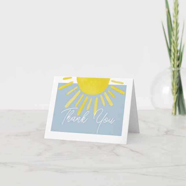 Carte de remerciements de Baby shower Sun Sunshine (Devant)