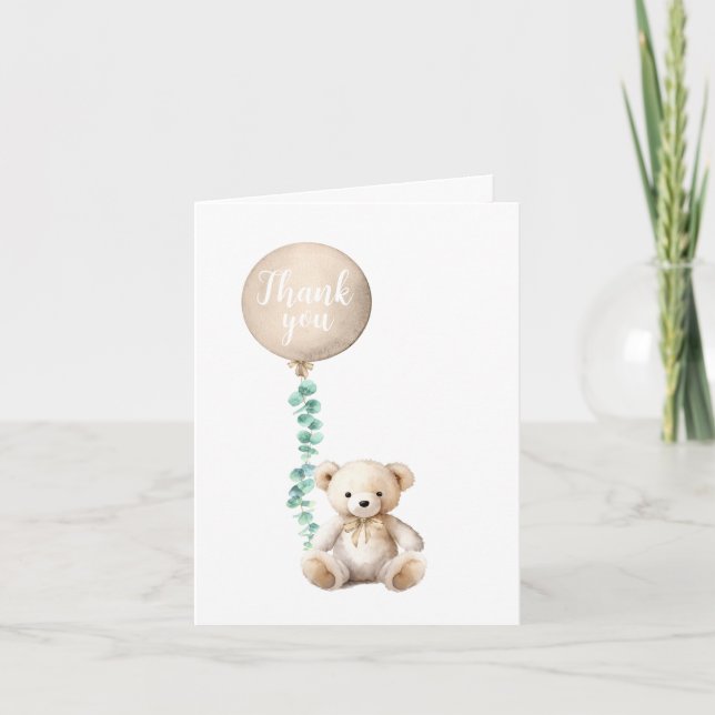 Carte de remerciements de Baby shower Teddy Bear (Devant)
