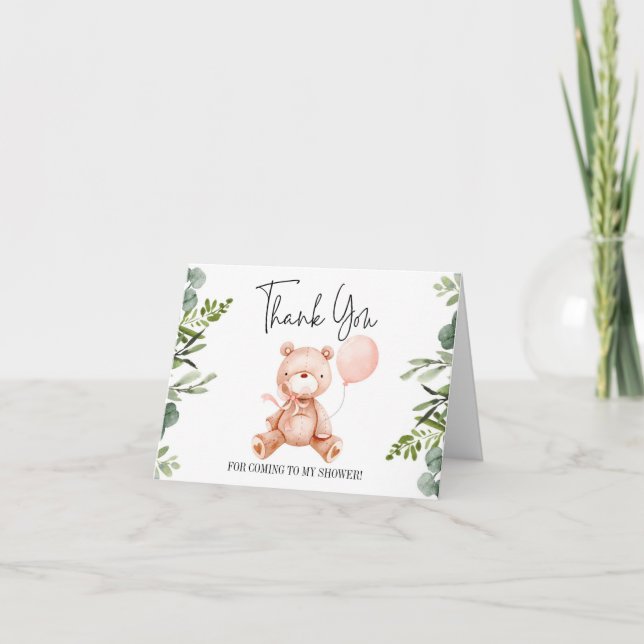 Carte de remerciements de Baby shower Teddy Bear (Devant)