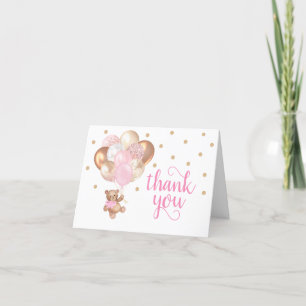 Carte de remerciements de Baby shower Teddy Bear