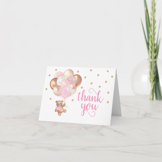 Carte de remerciements de Baby shower Teddy Bear (Devant)