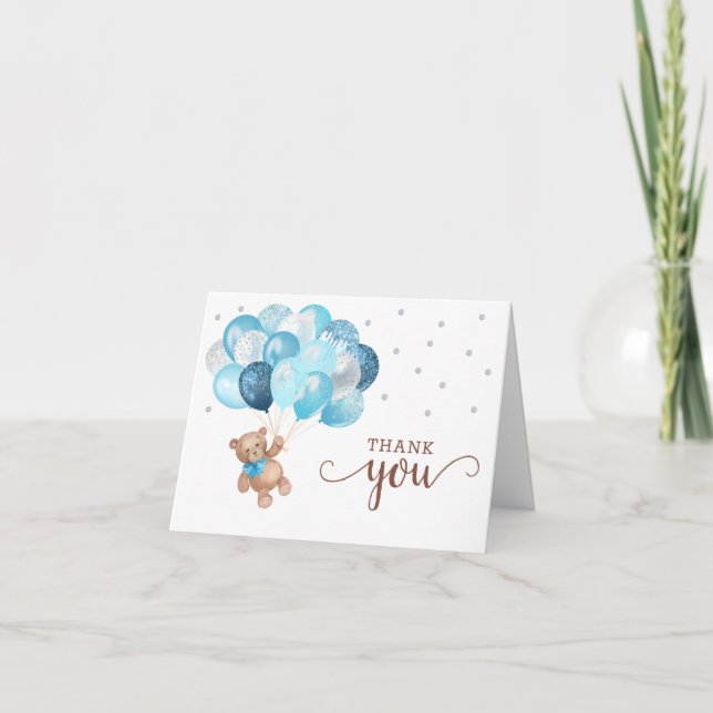Carte de remerciements de Baby shower Teddy Bear (Devant)