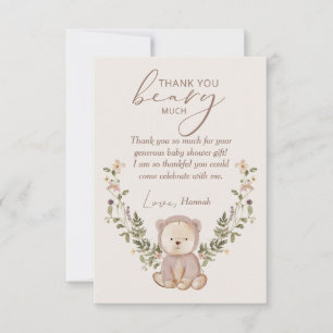 Carte de remerciements de Baby shower Teddy Bear
