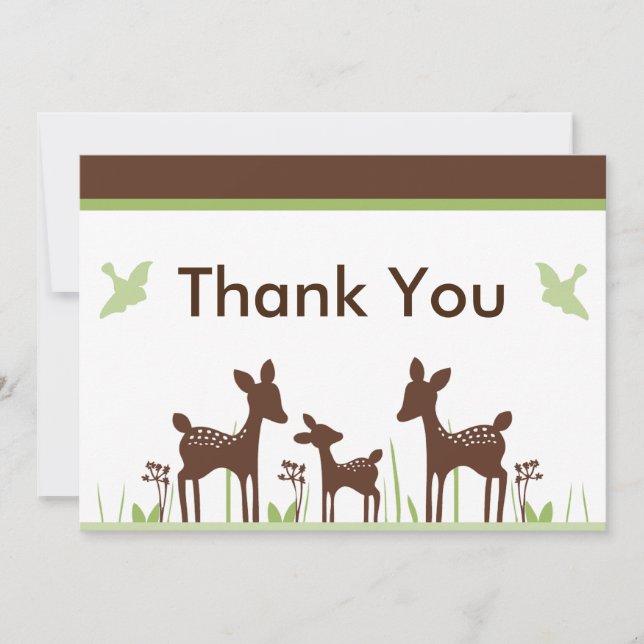 Carte de remerciements de Baby shower Willow Deer (Devant)