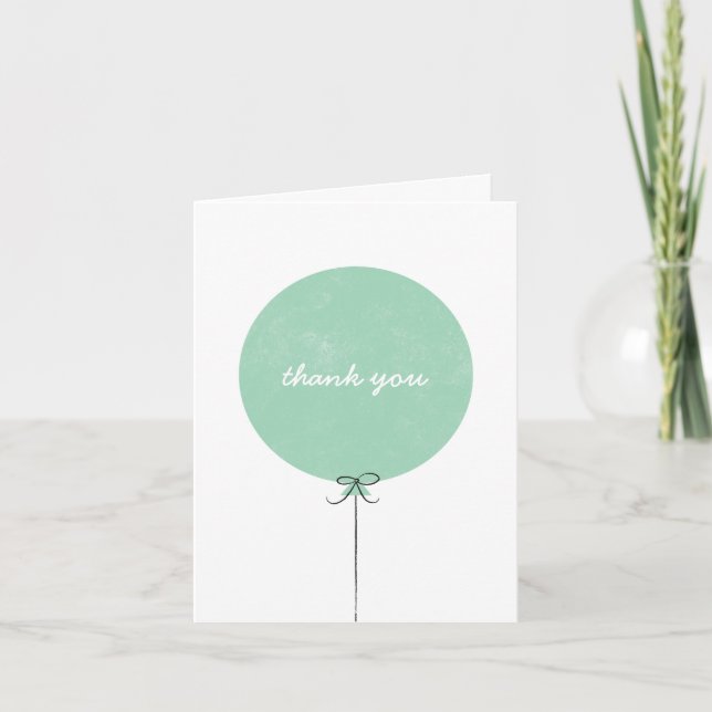 Carte de remerciements de ballon - Menthe (Devant)