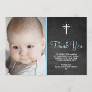 Carte de remerciements de baptême/baptême de