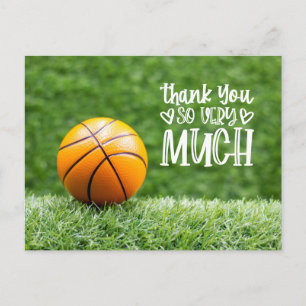 Carte de remerciements de basket-ball avec basket-