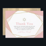 Carte de remerciements de Bat mitzvah géométrique<br><div class="desc">Cette carte de remerciements Bat mitzvah moderne et chic dispose d'un arrière - plan blanc aux cadres géométriques en faux or rose. L'envers est composé d'un faux arrière - plan d'or. Modifiez la couleur de l'arrière - plan et personnalisez-la selon vos besoins. Vous pouvez trouver des produits correspondants dans mon...</div>