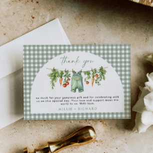 Carte de remerciements de bébé cultivé localement 