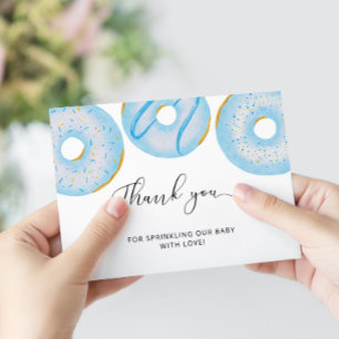 Carte de remerciements de beigne bleu pour bébé