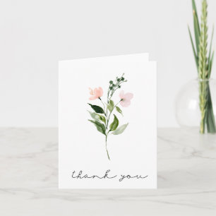 Carte de remerciements de bouquet floral aquarelle