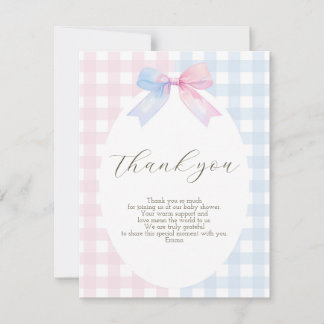 Carte de remerciements de cabot bleu ou rose En vi