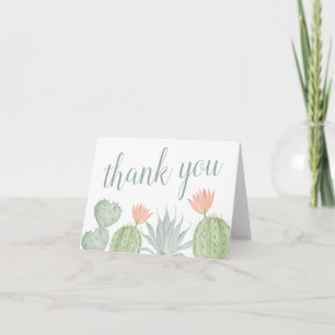 Carte de remerciements de cactus aquarelle