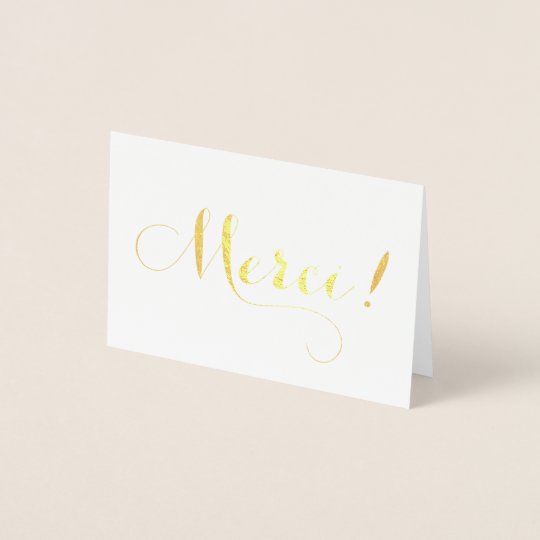 Carte De Remerciements De Calligraphie Merci Gold Zazzle Fr