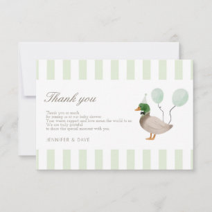 Carte de remerciements de canard vert Mallard