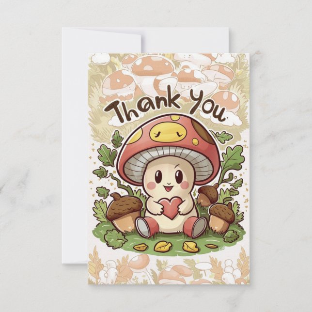 Carte de remerciements de champignons de salut mig (Devant)