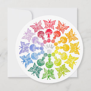 Carte de remerciements de champignons papillon arc