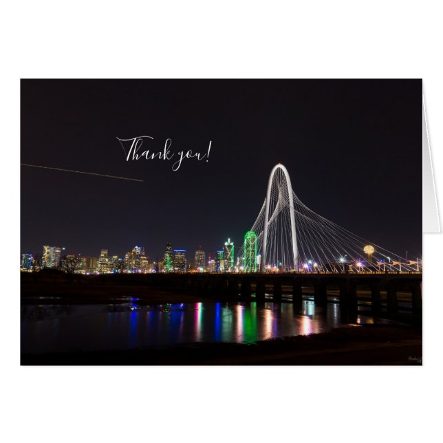 Carte de remerciements de chasse Skyline de Dallas (Devant Horizontal)