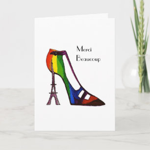 Carte de remerciements de chaussures française