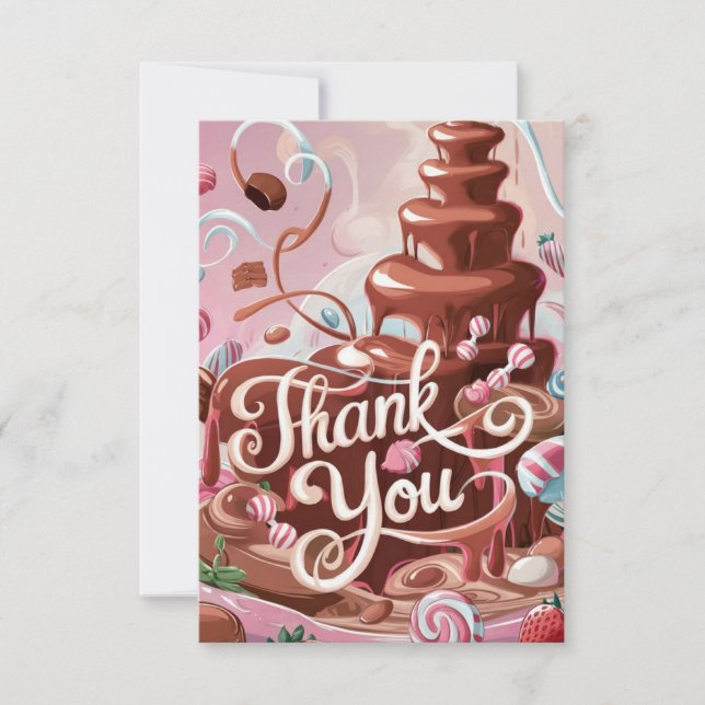 Carte de remerciements de chocolat de sucreries mo (Devant)