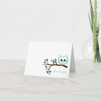 Carte de remerciements de Chouette bleue