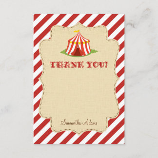 Carte de remerciements de cirque