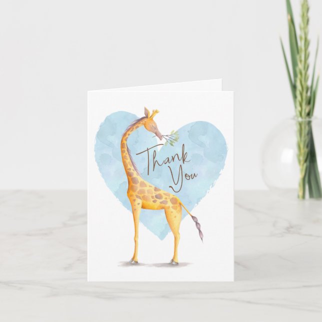 Carte de remerciements de coeur de girafe (Devant)