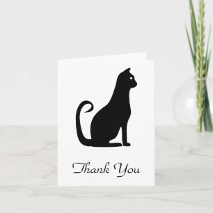Carte de remerciements de conception de chat noir