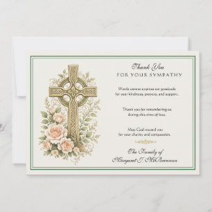 Carte de Remerciements de Condoléances avec Croix 
