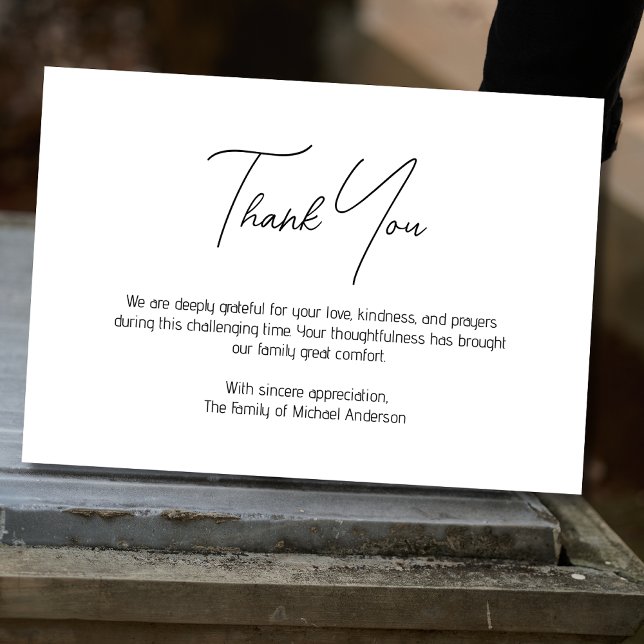 Carte de Remerciements de Condoléances Traditionne (Créateur téléchargé)