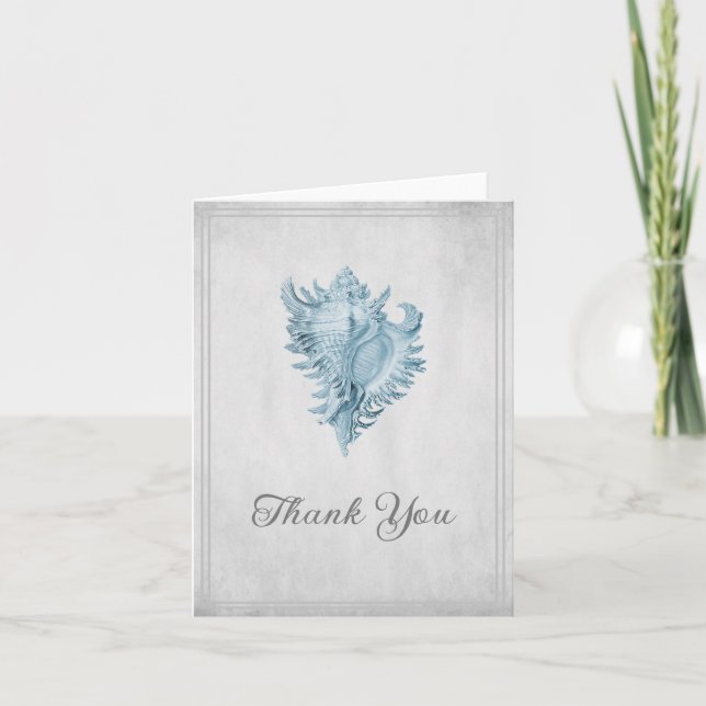 Carte de remerciements de coque conique bleu (Devant)