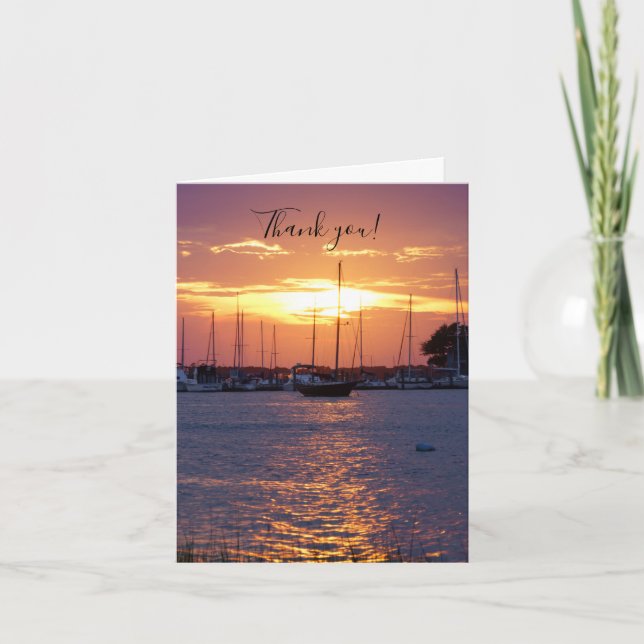 Carte de remerciements de coucher de soleil de la  (Devant)