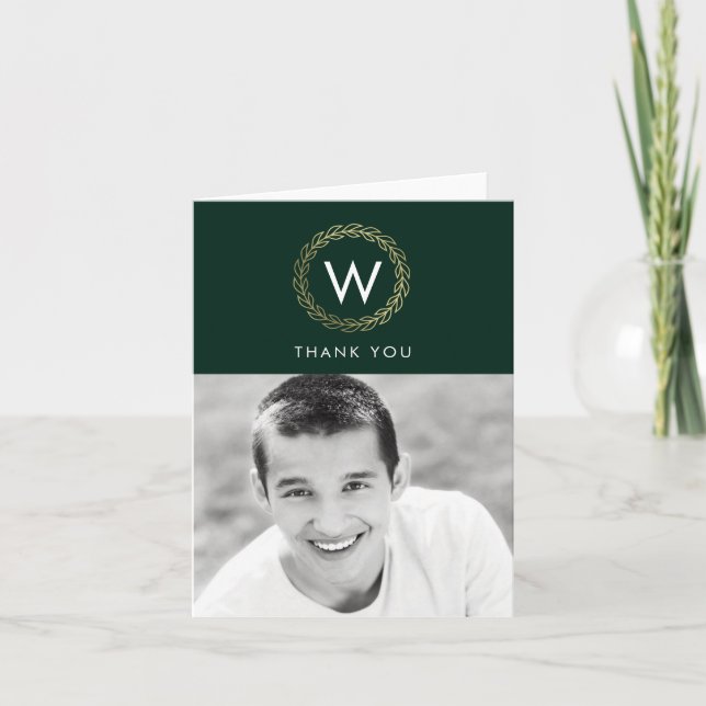Carte de remerciements DE COULEUR ÉDITABLE Wreath  (Devant)