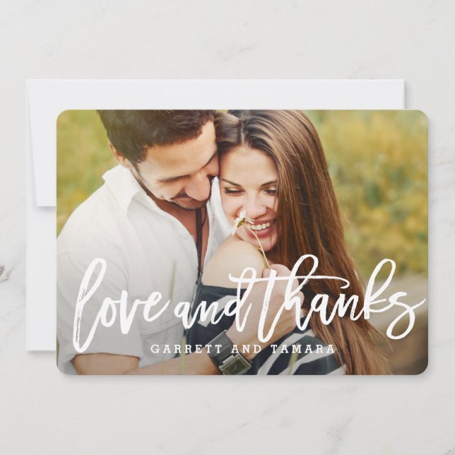 Carte de remerciements de couleur modifiable bross (Devant)