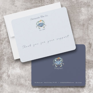 Carte de remerciements de crabe personnalisé Maryl